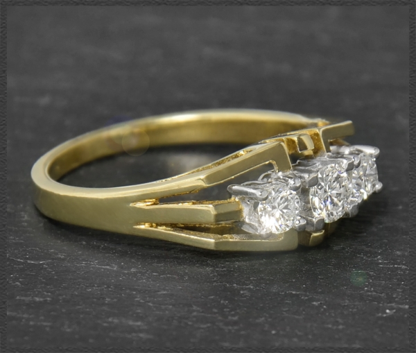 Ring, 0,45ct lupenreine Brillanten, 585 Gold, Vintage